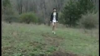 Shitting in the middle of a forest