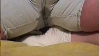 Piss in her tight shorts
