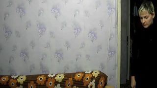 Blonde MILF pooping on a white plate