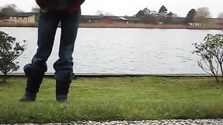 Sexy babe shitting in public