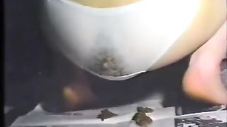 A lot of diarheea in her white panties