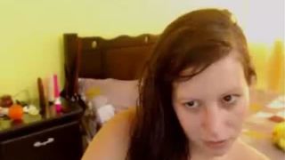 Licking poop from her long fingers