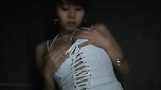 Hot brunette stripper pooping while dancing