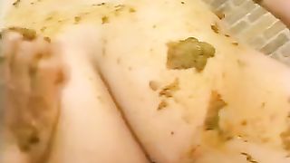 Rubbing fresh crap on a hairy teen