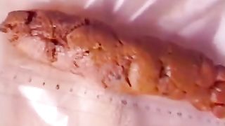 Sexy Asian dropped a long brown turd