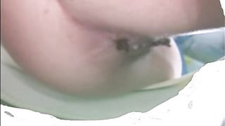 Hard brown turd in the toilet