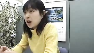 A bunch of guys puking on a Japanese teen