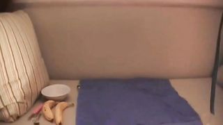 Eating brown poop with a banana