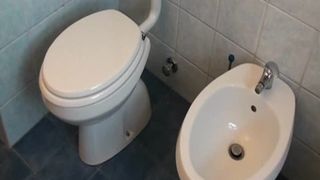 Italian scat mistress lets her slave to lick her ass