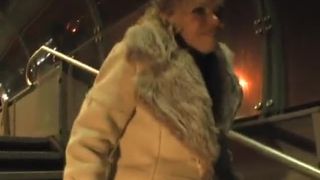 Russian blonde babe peeing in public