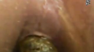 Teen having a shit on the toilet