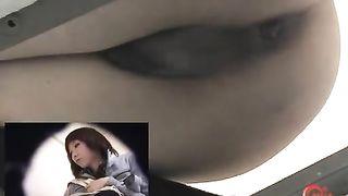 Japanese school girl shitting in a public bathroom