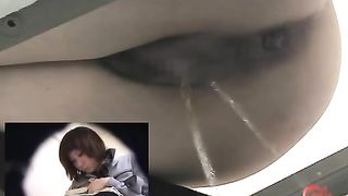 Japanese school girl shitting in a public bathroom