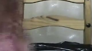 Teen dropped a wide log on a plate