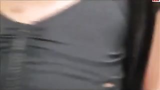 Lesbian fisting into a public bathroom