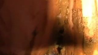 Amateur girl playing with brown shit