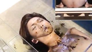 Scat torture with brunette Japanese girl