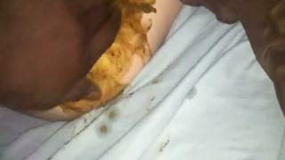 Rubbing shit on his girlfriends ass while she's sleeping