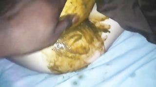 Rubbing shit on his girlfriends ass while she's sleeping