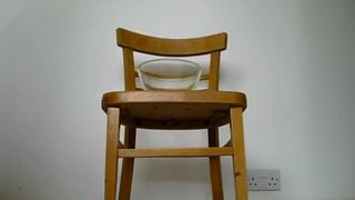 Girl with a big ass shitting from a chair