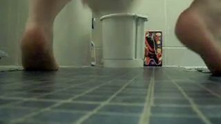 Fat amateur shitting into a lunch box