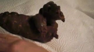 Blonde girl shitting while fucking hard