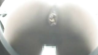 Ebony shitting a lot in a public bathroom