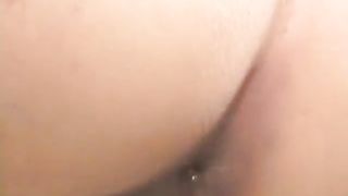 Beautiful teen pooping a very long turd