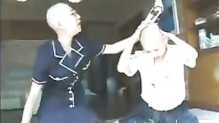 Bald chicks puking on each other