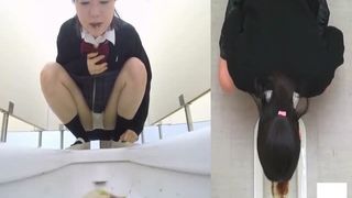 Girls Vomiting In a Public Toilet