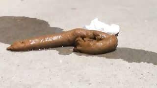 Hot latina with big ass pooping in public