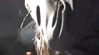 Two sexy girls pooping on each other in a club