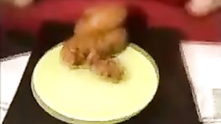 Girl with sweet ass pooping on a plate