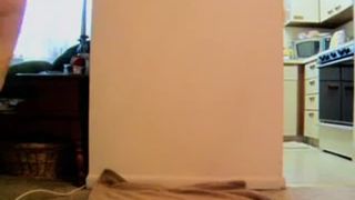 Hot blonde MILF smearing poop through her panties