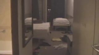 Brunette hottie shitting on a white towel