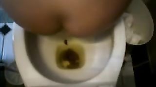 Flying turd from her ass