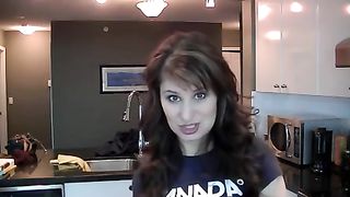 Smoking Ariel shitting on hte kitchen floor