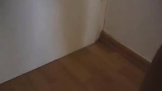 Sexy tanned girl shitting into a wine glass