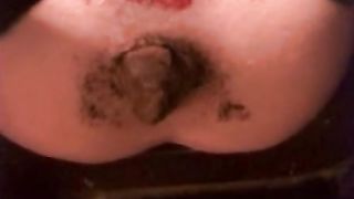 Redhead dropped a big turd on the floor