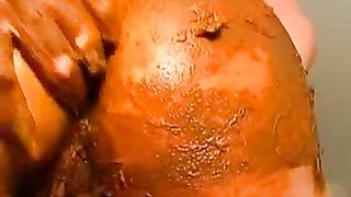 Rubbing fresh shit on her naked body