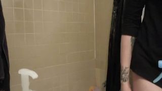 Brunette teen amazed about the dirty smell of her shit