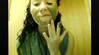 Lola smearing crap on her entire face