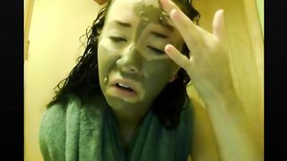 Lola smearing crap on her entire face