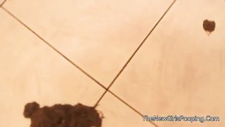 Beautiful girl in black stockings pooping