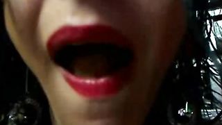 Scat slut rubbing crap on her perky tits