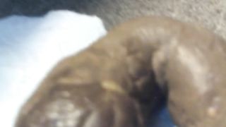 Smelly shit from his butthole on a napkin