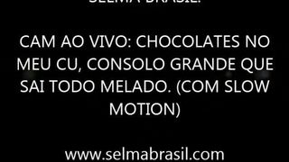 Riding a wall mounter dildo while pooping