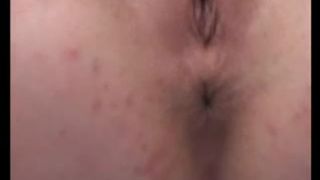 Emo girl rubbing poop on her feet