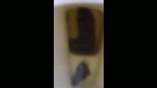 Sexy teen farted a long turd from her shaved asshole