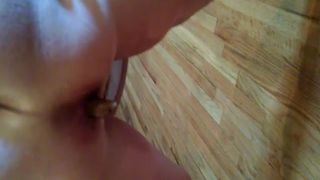 Chubby wife dropped a big turd on the bedroom floor